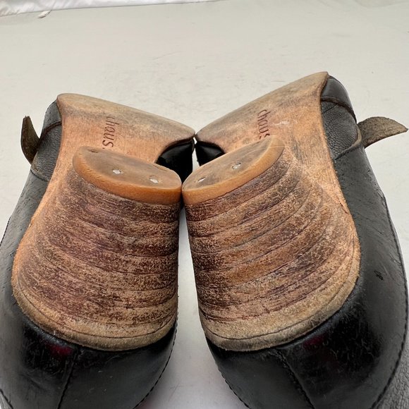 Chausser Black Leather Pointy Toe Mary Jane Low Heels US 6.5 - Picture 11 of 13